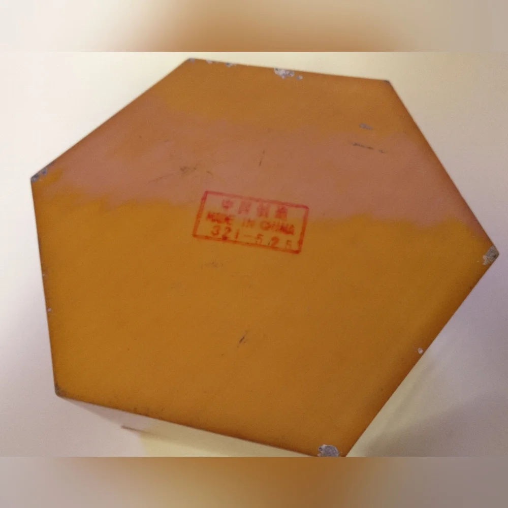 Vintage Chinese bamboo nesting hexagon boxes birds mid-century Asian Set Of 3